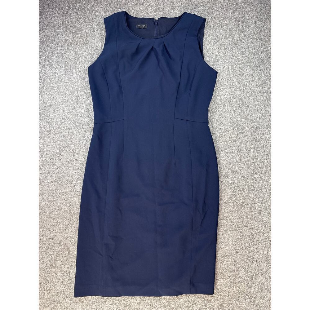 Talbots Knee Length Dress Sleeveless Classic Career Office Navy Blue Size‎ 6